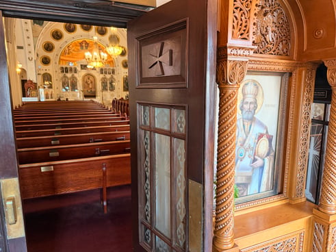 Entrance to church